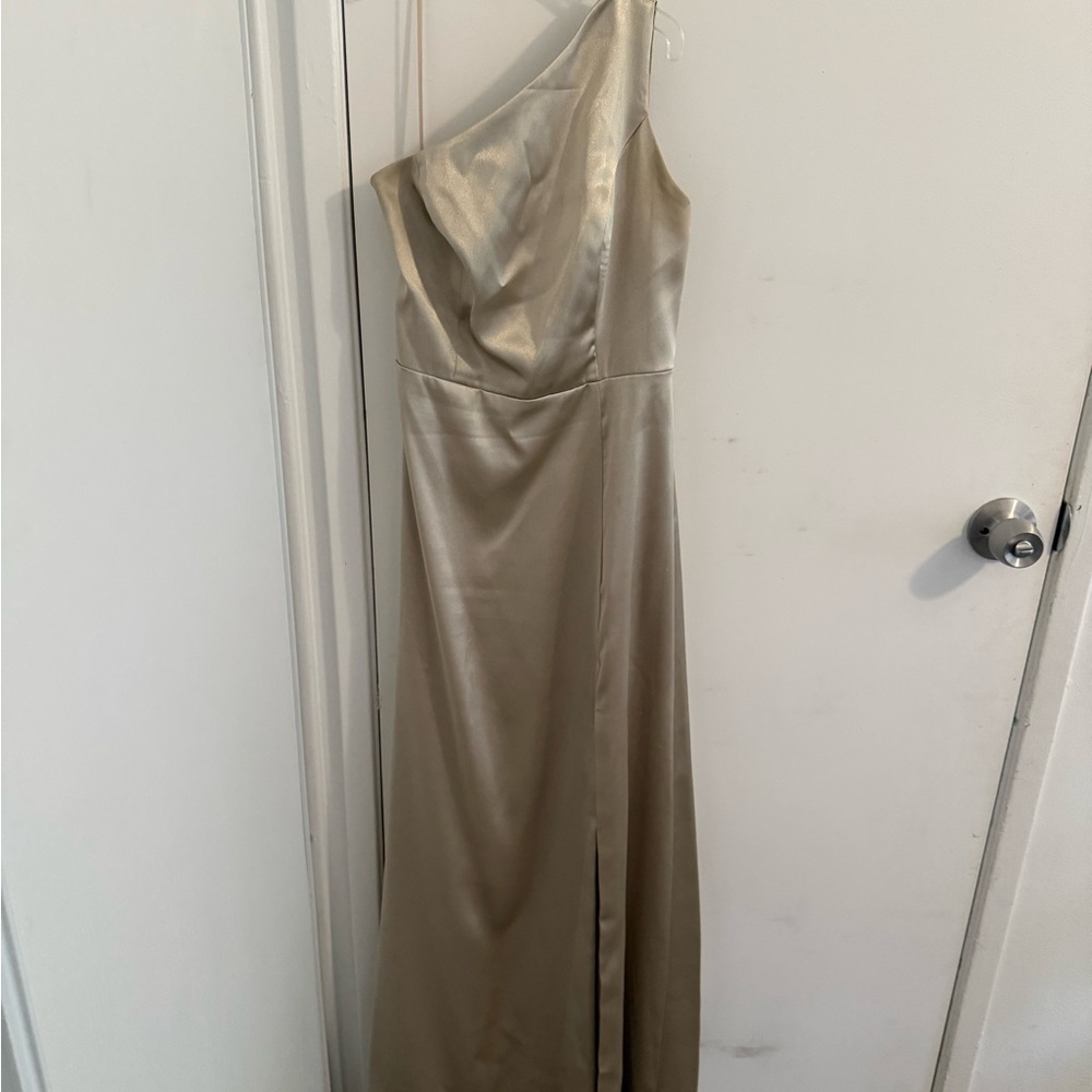 Birdy Grey One-Shoulder Gold Evening Dress - Picture 4 of 7